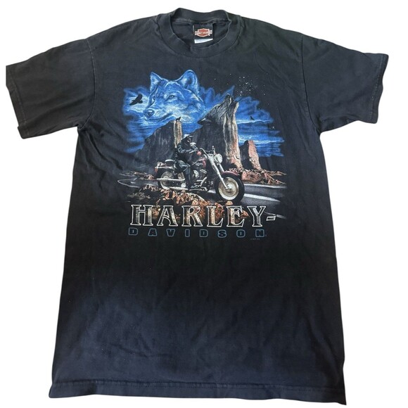 1998 Harley Davidson Spirit Wolf Howling T-Shirt Medium Men’s Jackson Tennessee - Picture 1 of 9
